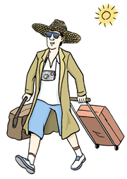 Ein Mann mit Koffer