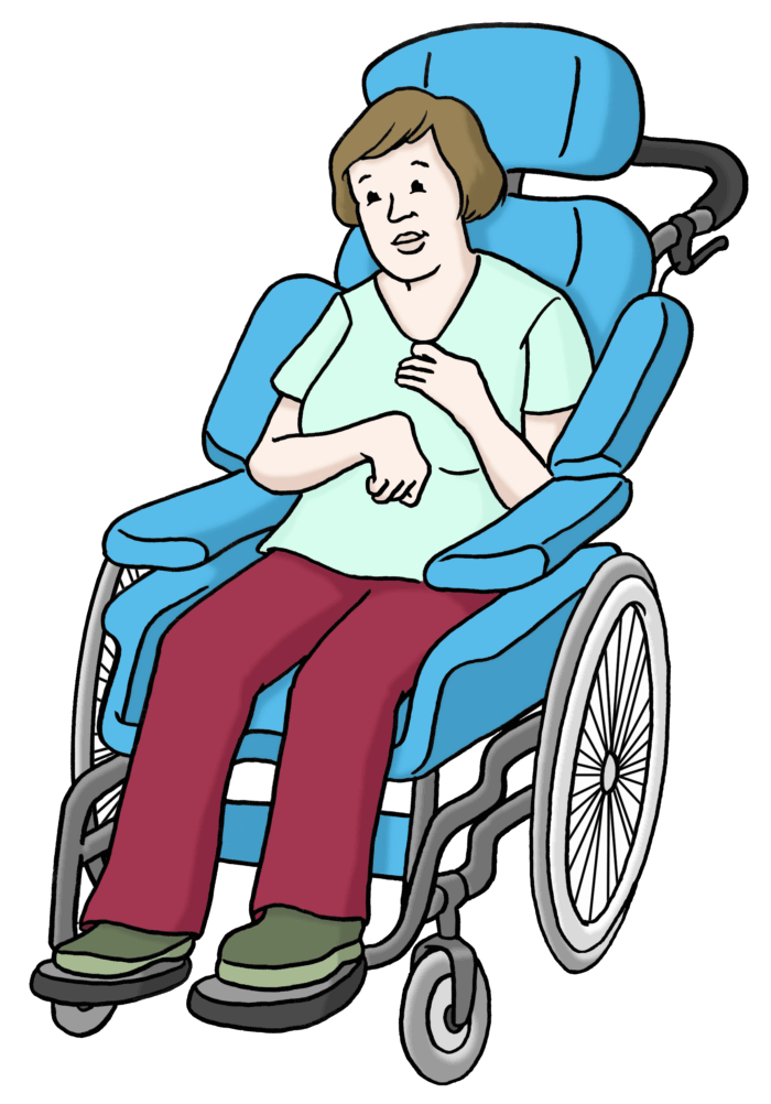 Frau im Rollstuhl